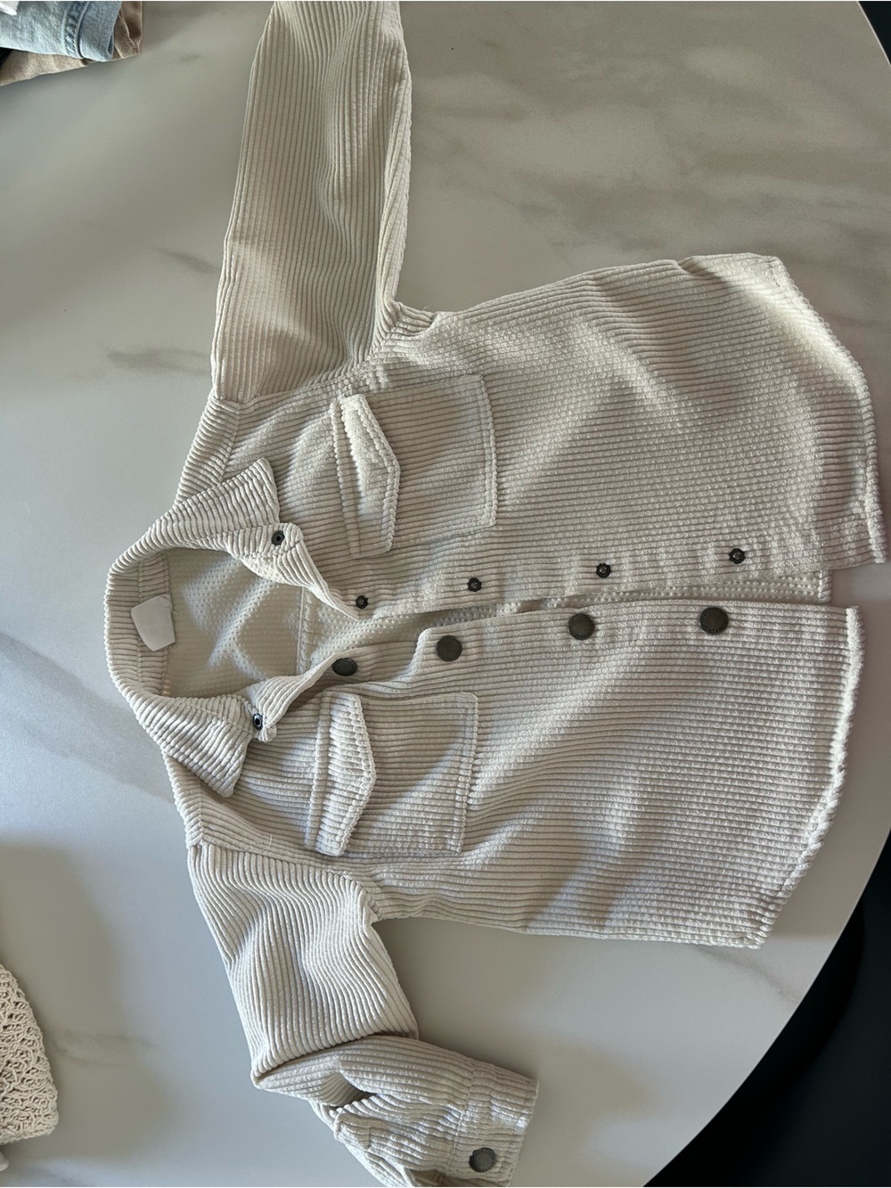 Girls Cotton On Cream Corduroy Button-Up Jacket